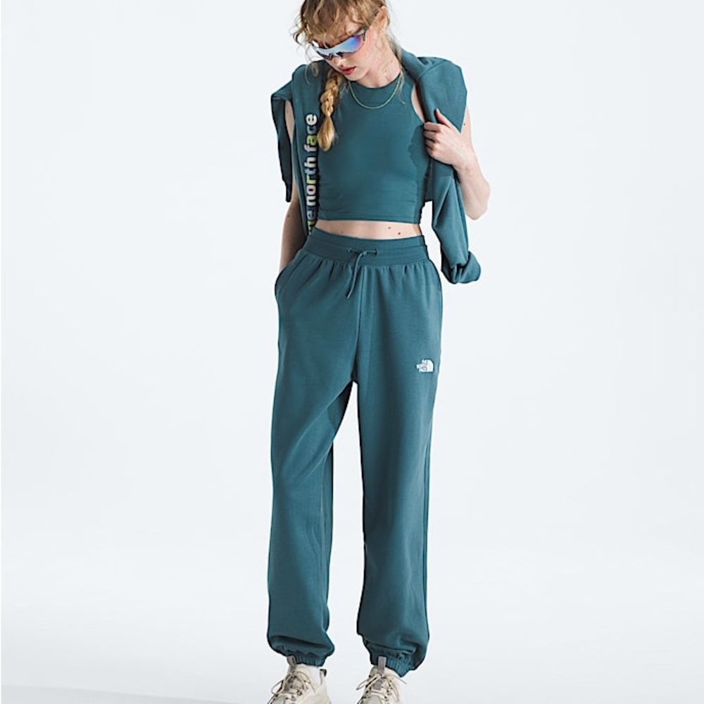 Women’s Essential Relaxed Straight Joggers – Green, Size Large